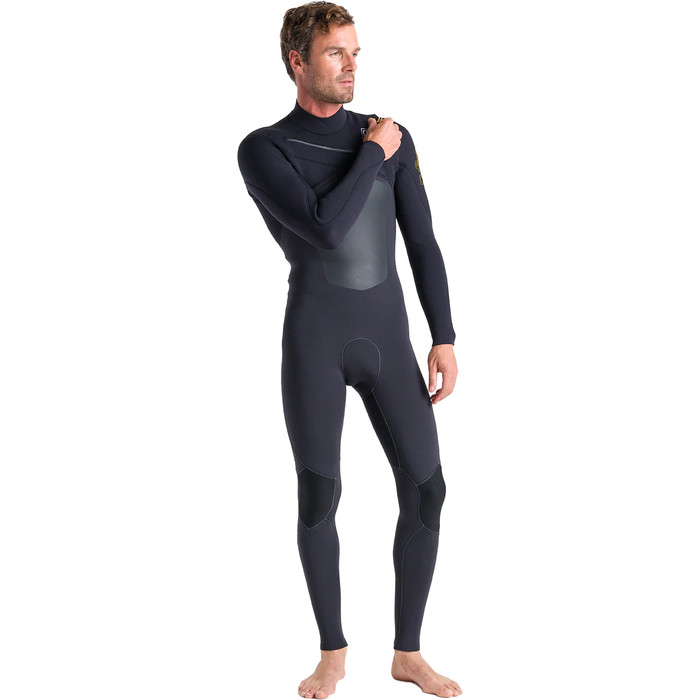 2023 C-Skins Mens ReWired 4/3mm Chest Zip Wetsuit C-RW43MCZ - Anthracite / Black X / Saffron